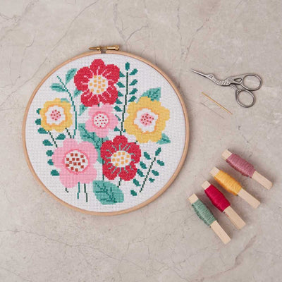 Modern Graphic Floral Anchor Cross Stitch Kit