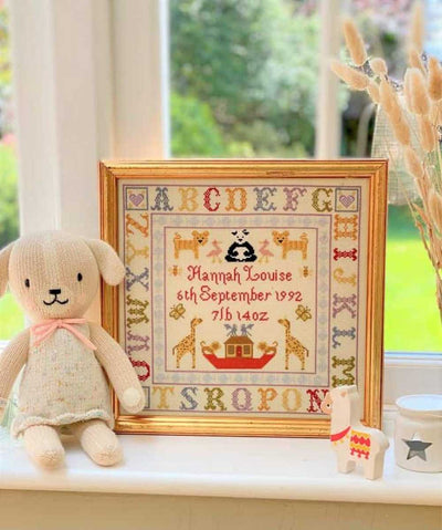 Alphabet Birth Sampler Cross Stitch Kit Historical Sampler Co