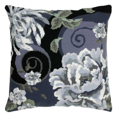 Floral Swirl in Black Cushion Tapestry Kit - Anchor