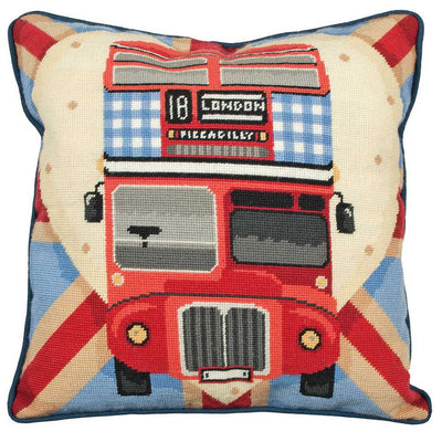 Red Bus on Union Jack Cushion Tapestry Kit - Anchor