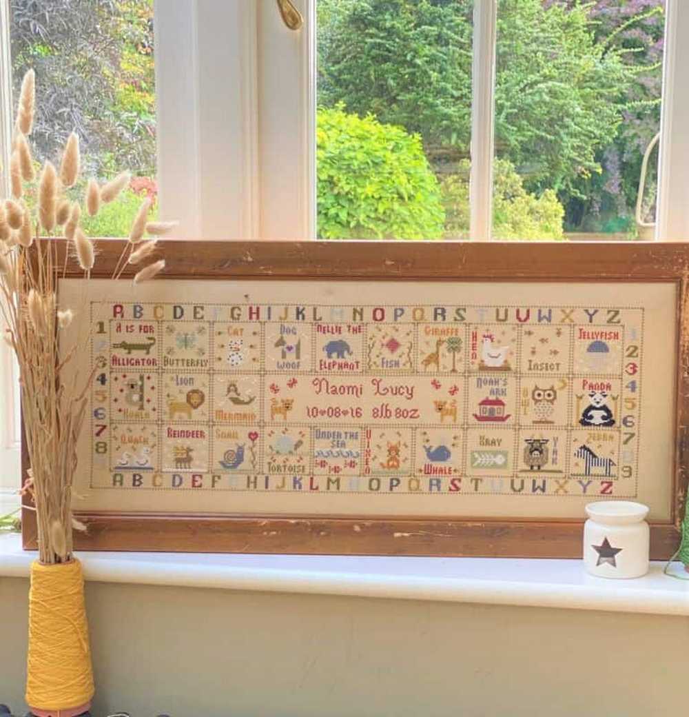 Animal Magic Birth Sampler Cross Stitch Kit Historical Sampler Co