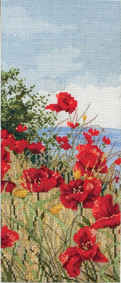 Anchor Maia Counted Cross Stitch Kit - Cliff Top Poppies View