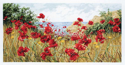 Anchor Maia Counted Cross Stitch Kit - Clifftop Poppies