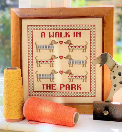 A Walk in the Park Cross Stitch Kit Historical Sampler Co