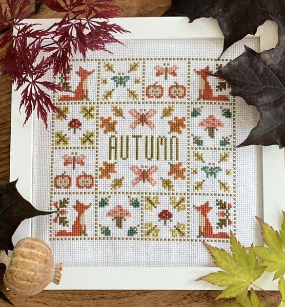 Autumn Boxes Cross Stitch Kit Historical Sampler Co