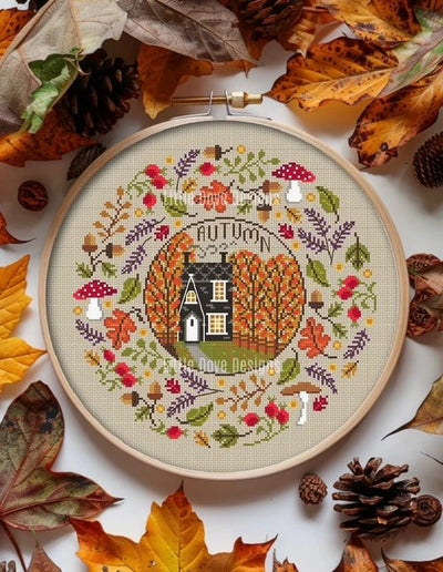 Little Dove Designs Cross Stitch Kit - Seasonal Circle ~ Autumn