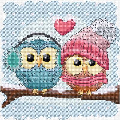 Two Cute Owls Cross Stitch Kit - Luca S