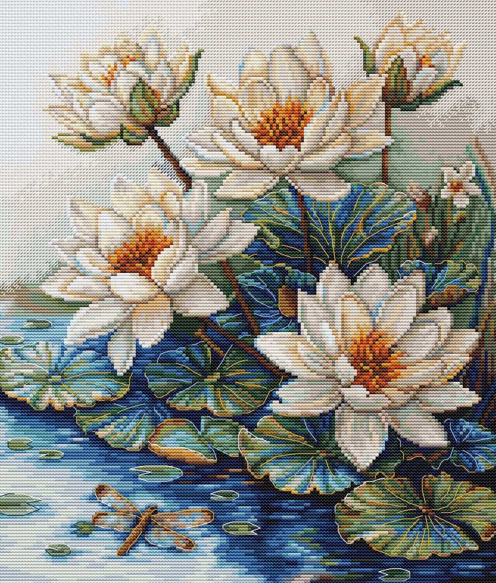 Lake with Water Lilies ~ Cross Stitch Kit ~ Luca S