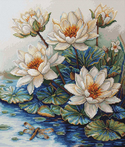 Lake with Water Lilies ~ Cross Stitch Kit ~ Luca S
