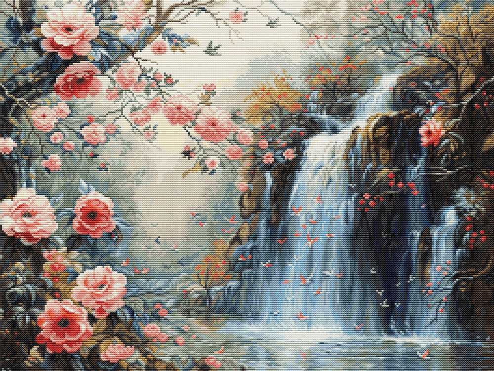 Crystalline Waterfall ~Cross Stitch Kit ~ Luca S
