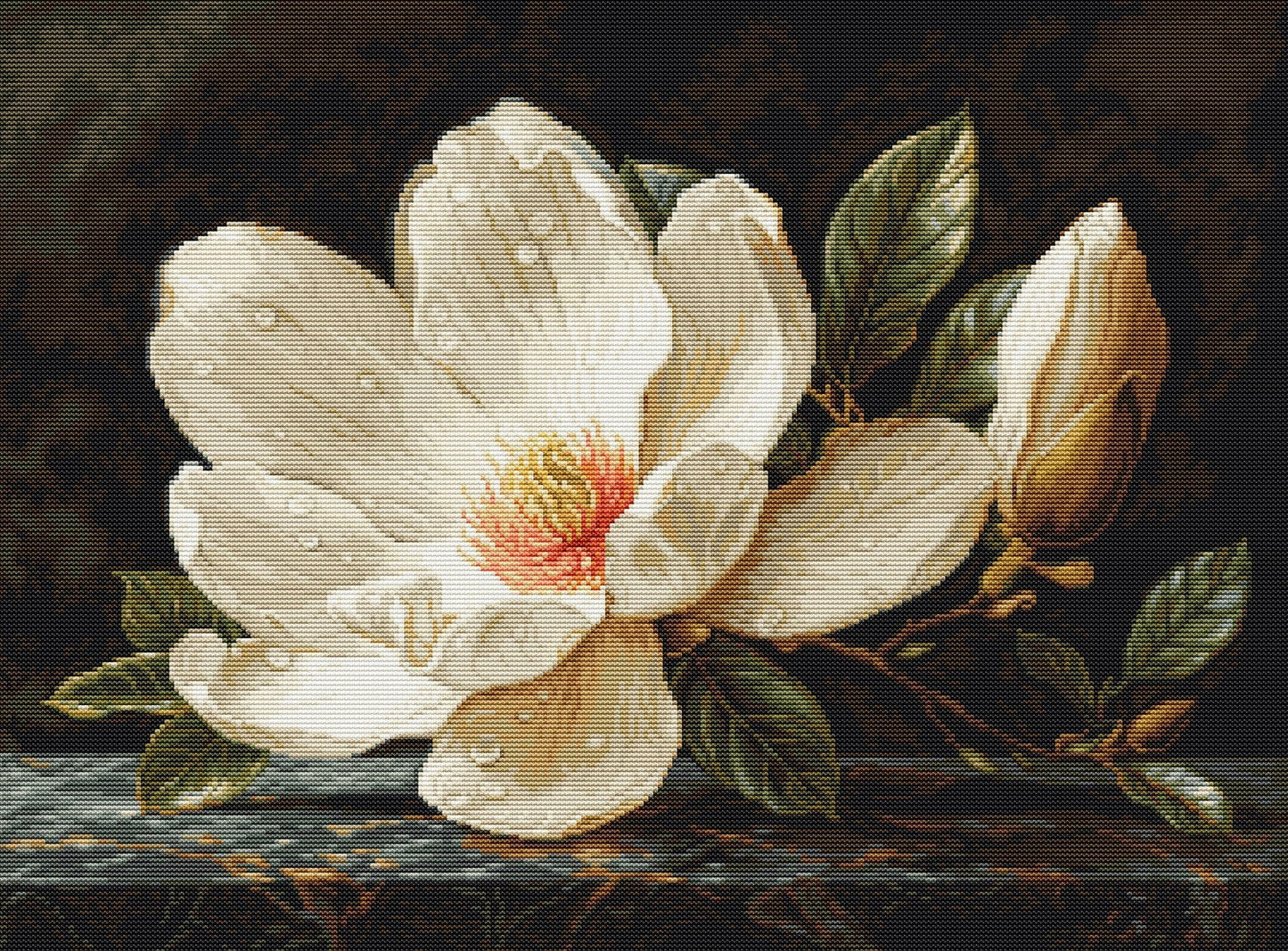 The Magnolia Dew Cross Stitch Kit ~ Luca S GOLD