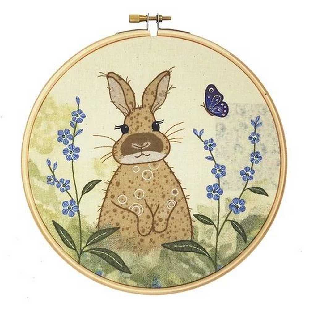 Beaks and Bobbins Little Bunny Textile Art Embroidery Kit