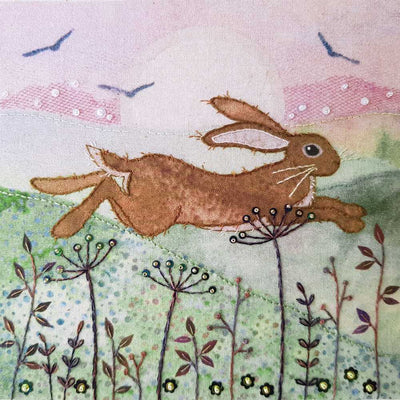 Beaks and Bobbins Meadow Hare Textile Art Embroidery Kit