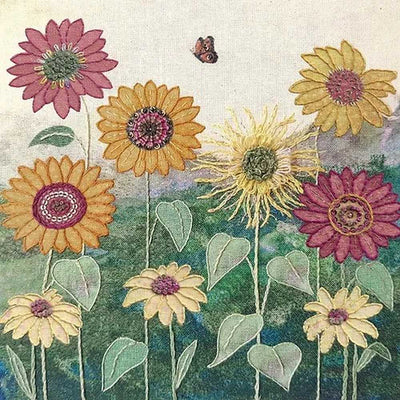 Beaks and Bobbins Sunflowers Textile Art Embroidery Kit