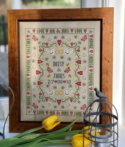 Bee Wedding Sampler Cross Stitch Kit Historical Sampler Co