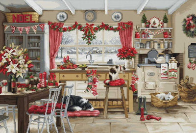 Christmas Farmhouse Kitchen ~Cross Stitch Kit ~ Luca S