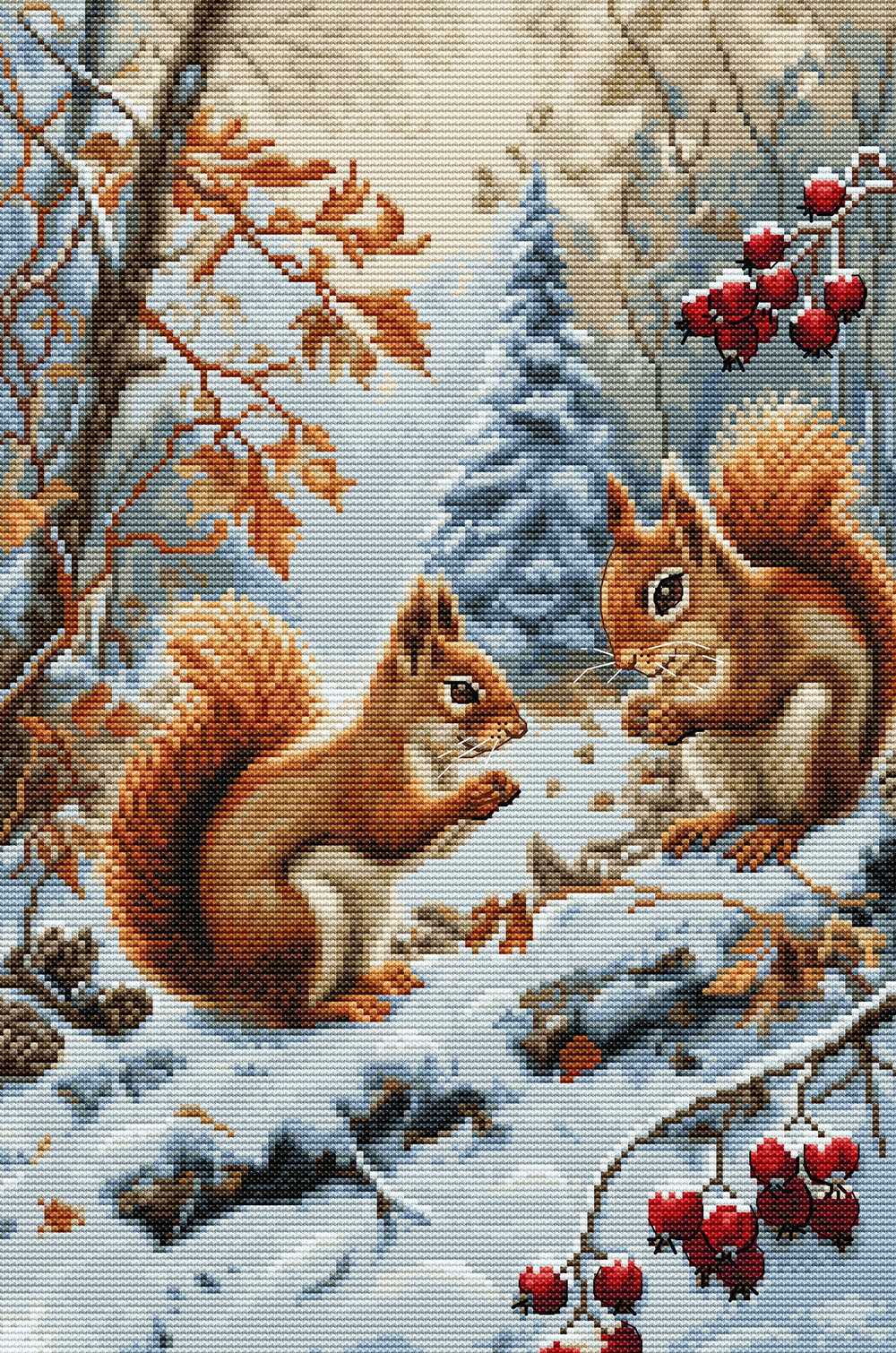 Joy of the Squirrels ~ Cross Stitch Kit ~ Luca S