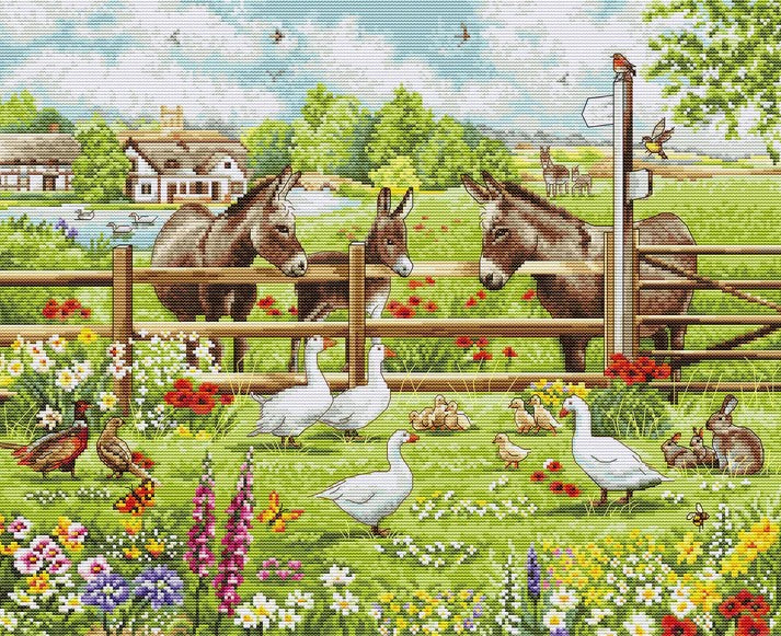 Donkey's Yard Cross Stitch Kit ~ Luca S