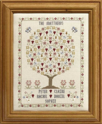 Butterfly and Bee Family Tree Cross Stitch Kit Historical Sampler Co