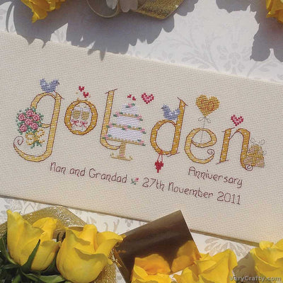 Nia Cross Stitch - Golden Wedding Anniversary -Cross Stitch Kit