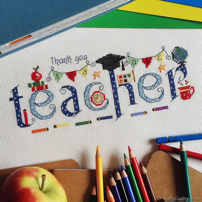 Nia Cross Stitch- Thank You Teacher Cross Stitch Kit