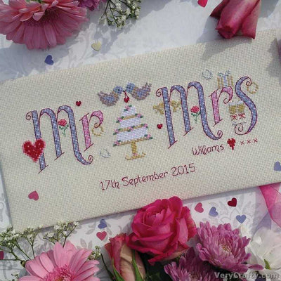 Nia Cross Stitch - Mr & Mrs Sampler Cross Stitch Kit