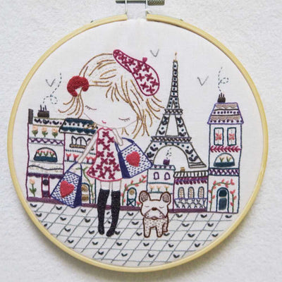 Shopping in Paris Embroidery Kit ~ Un Chat Dans L'Aiguille