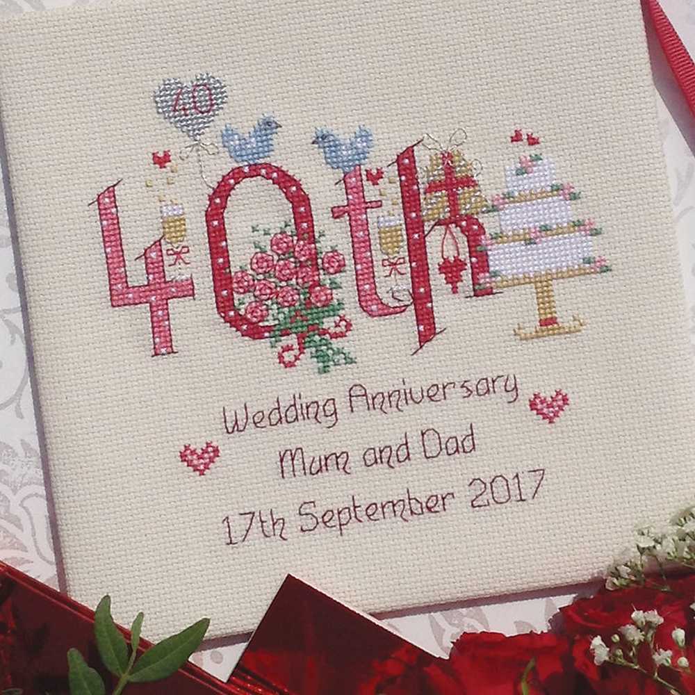 Nia Cross Stitch- 40th Wedding Anniversary Cross Stitch Kit