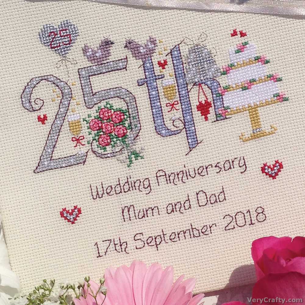 Nia Cross Stitch- 25th Wedding Anniversary Cross Stitch Kit
