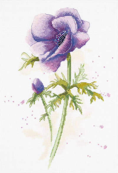 Watercolour Anemone Cross Stitch Kit ~ PANNA