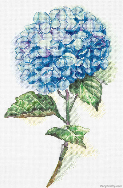 Blue Hydrangea Cross Stitch Kit ~ PANNA