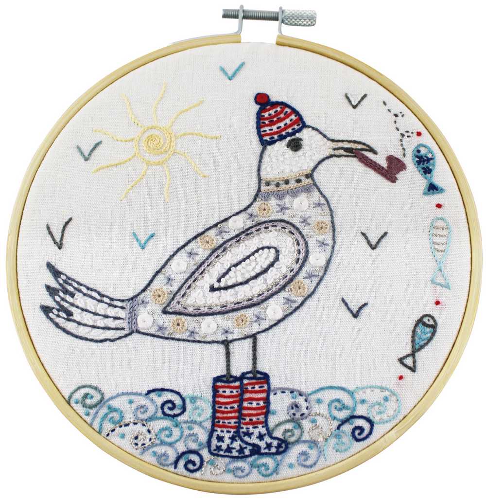 Fishing Captain Seagull Embroidery Kit ~ Un Chat Dans L'Aiguille