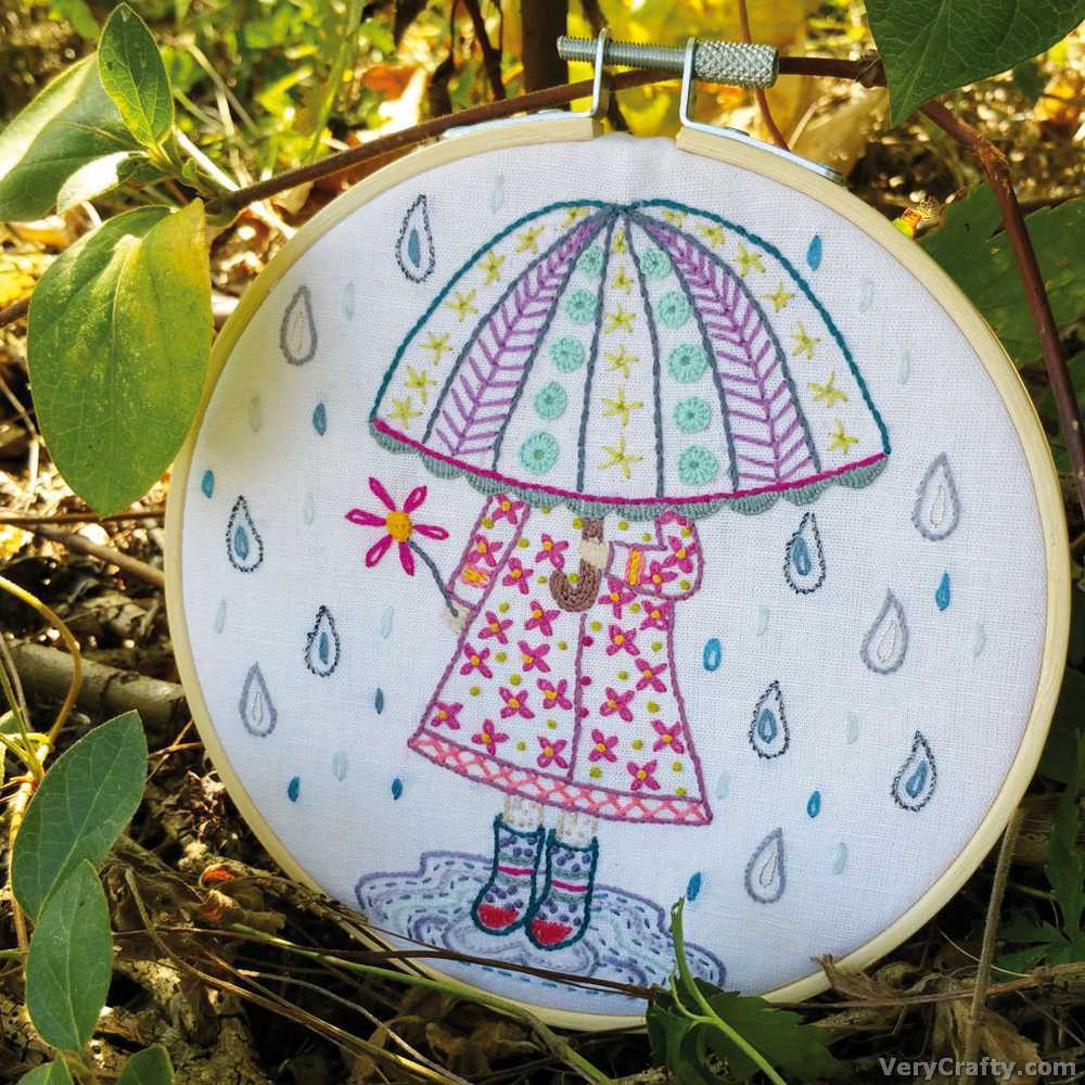 Emily Loves the Rain Embroidery Kit ~ Un Chat Dans L'Aiguille