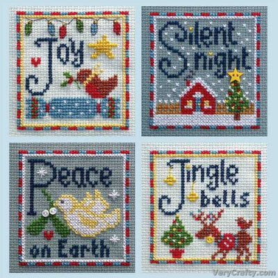 Nia Cross Stitch - Joy Set of 4 Christmas Cards Cross Stitch Kit