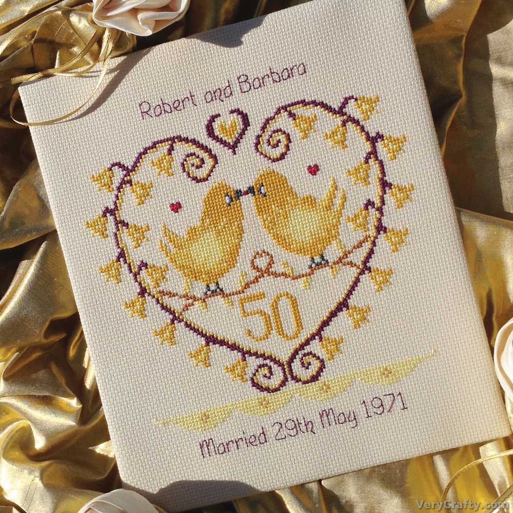 Nia Cross Stitch - Golden Bells Anniversary Cross Stitch Kit