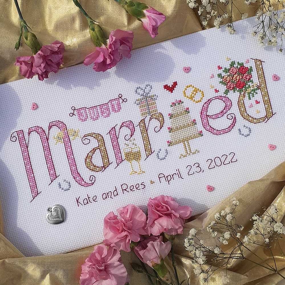 Nia Cross Stitch - Just Married Cross Stitch Kit
