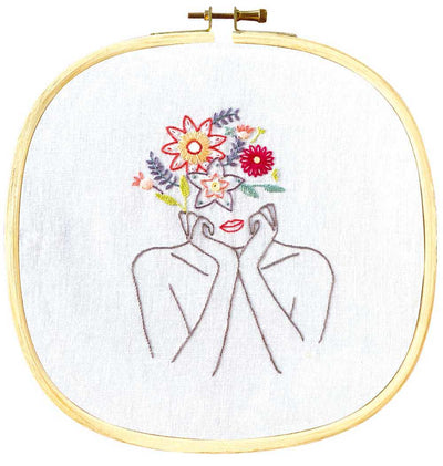 Pensive Minimalist Embroidery Kit ~ Un Chat Dans L'Aiguille