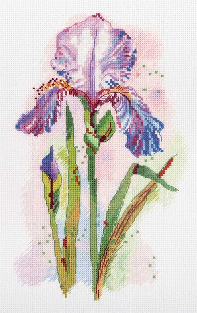 Watercolour Iris Cross Stitch Kit ~ PANNA
