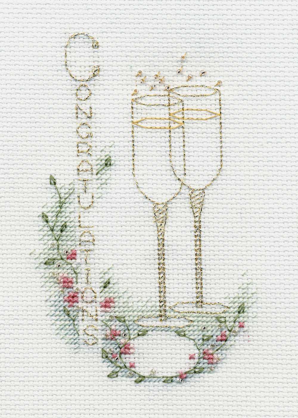 Greeting Card - Congratulations  Cross Stitch Kit by Derwentwater Designs