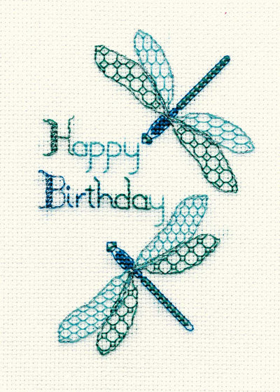 Greeting Card - Dragonfly  Cross Stitch Kit by Derwentwater Designs