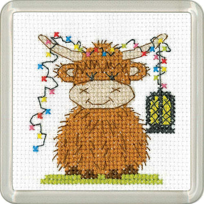 Highland Lantern Cross Stitch COASTER Kit Heritage Crafts