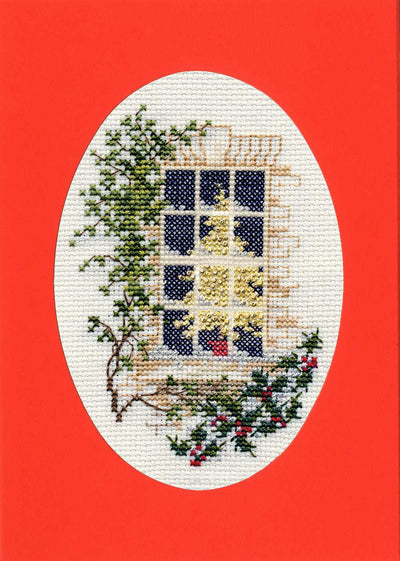 Christmas Card - Christmas Window Cross Stitch Kit by Derwentwater