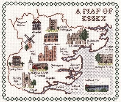 Essex Map Cross Stitch Kit - Classic Embroidery