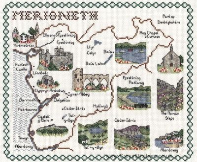 Merioneth Map Cross Stitch Kit - Classic Embroidery