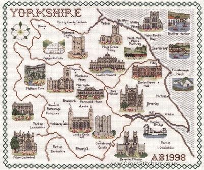 Map Of Yorkshire Cross Stitch Kit - Classic Embroidery