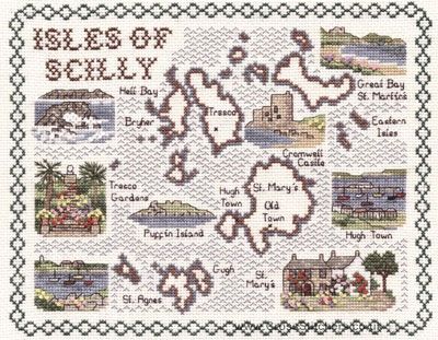 Isles Of Scilly Map Cross Stitch Kit - Classic Embroidery