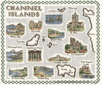 Channel Islands Map Cross Stitch Kit - Classic Embroidery