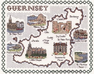 Guernsey Map Cross Stitch Kit - Classic Embroidery