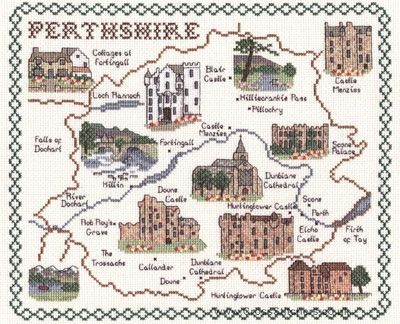 Perthshire Map Cross Stitch Kit - Classic Embroidery