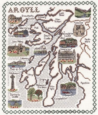 Argyll Map Cross Stitch Kit - Classic Embroidery